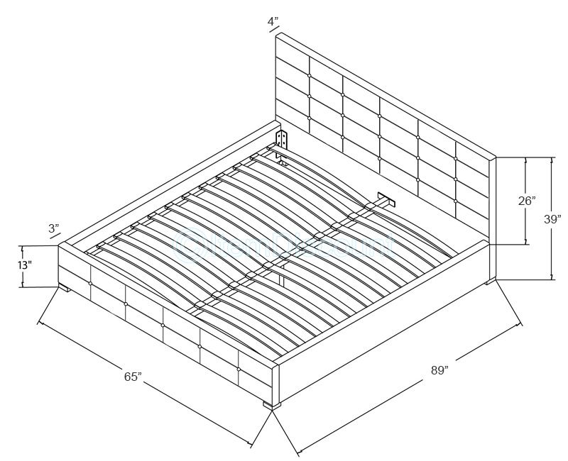 Queen Black Tufted Leatherette Upholstered Platform Bed Frame Slats
