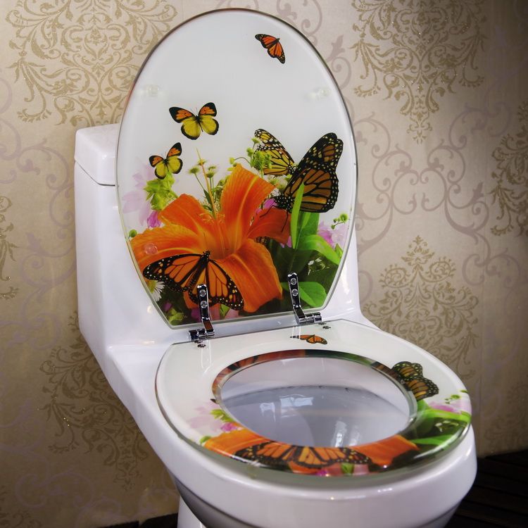 1 Set Butterfly Bath Accessories Safety Resin Toilet Seat Nice Decoration