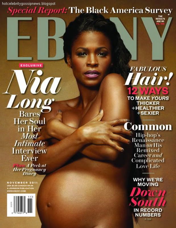 hot celebrity Nia Long Posing Nude And Pregnant On Ebony Cover