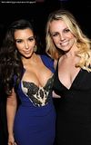 hot celebrity kim kardashian showing huge cleavage in pre grammy gala