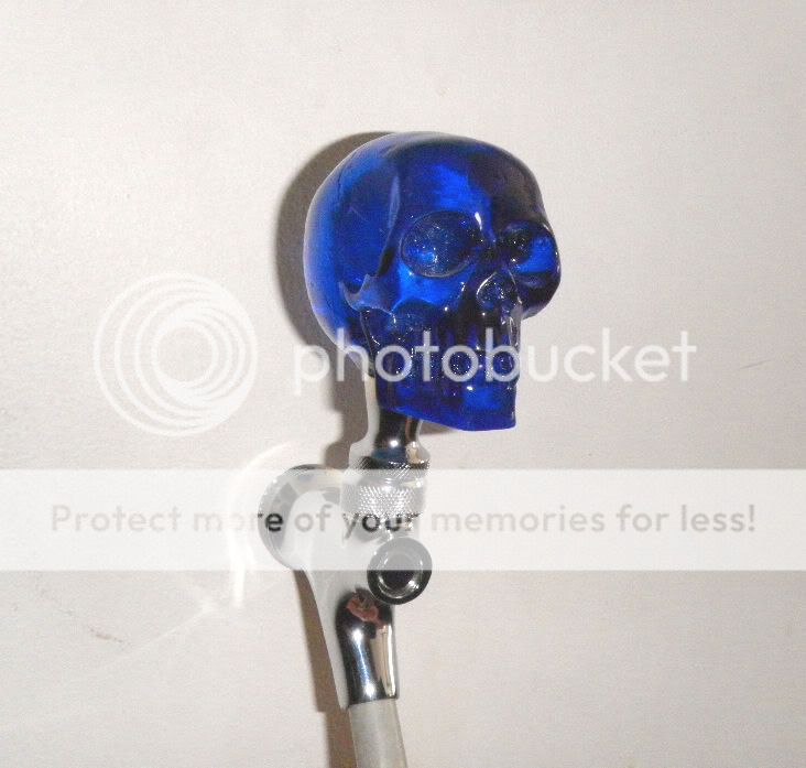 Custom Beer Tap Handle Clear Blue Skull Kegerator Resin Skeleton Head 