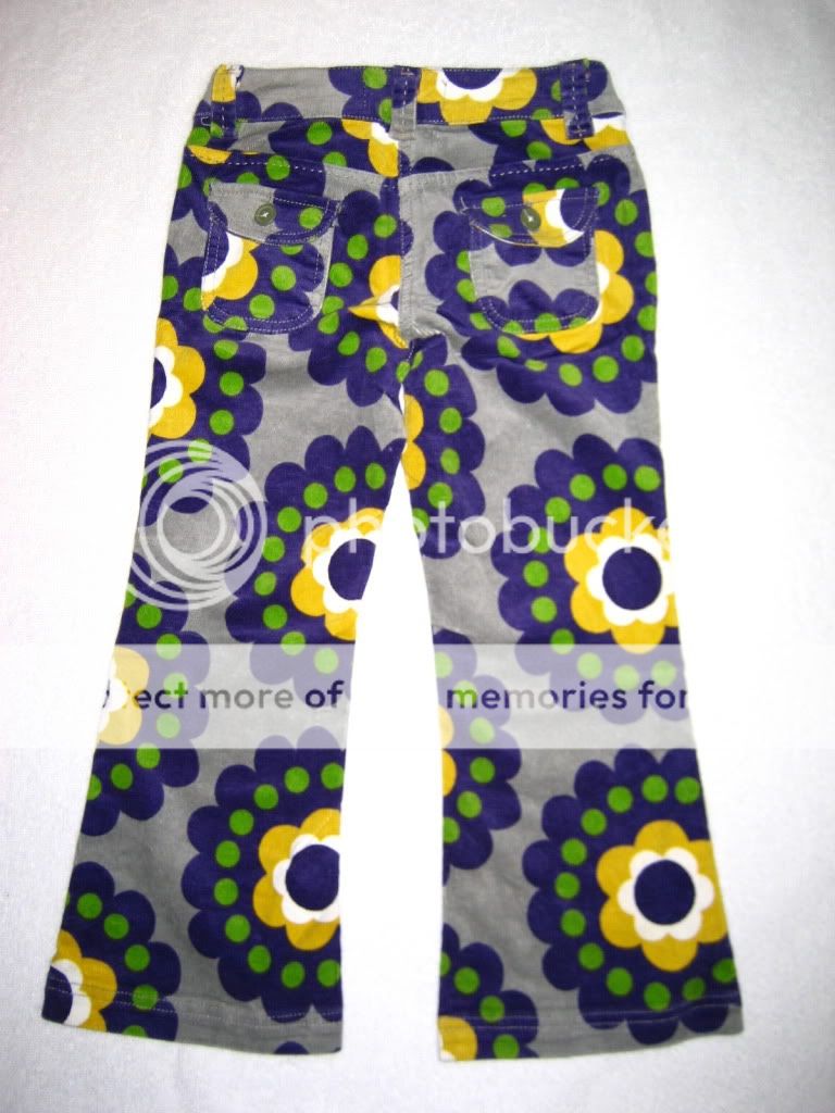 New Mini Boden Girl Bootleg Flower Corduroy Jeans Pants 9 y  