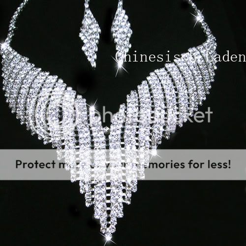 STRASS SCHMUCKSET Collier Ohrring Brautschmuck Hochzeit  