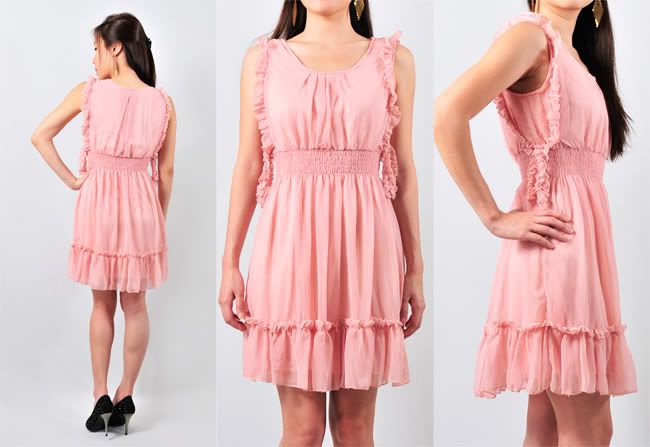 Little Frills Chiffon Dress - Pink