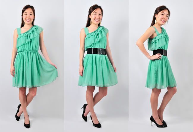 Ruffle Toga Chiffon Dress