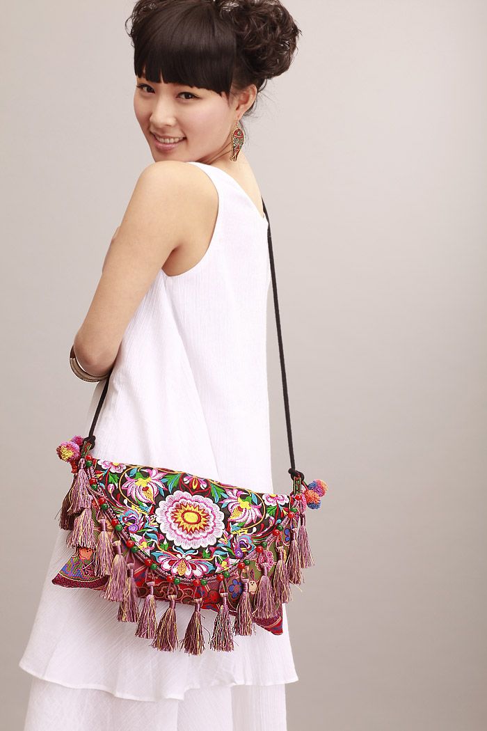 Bohemian Ethnic Shoulder Bag Travel bag with Embroidery Original Design ...