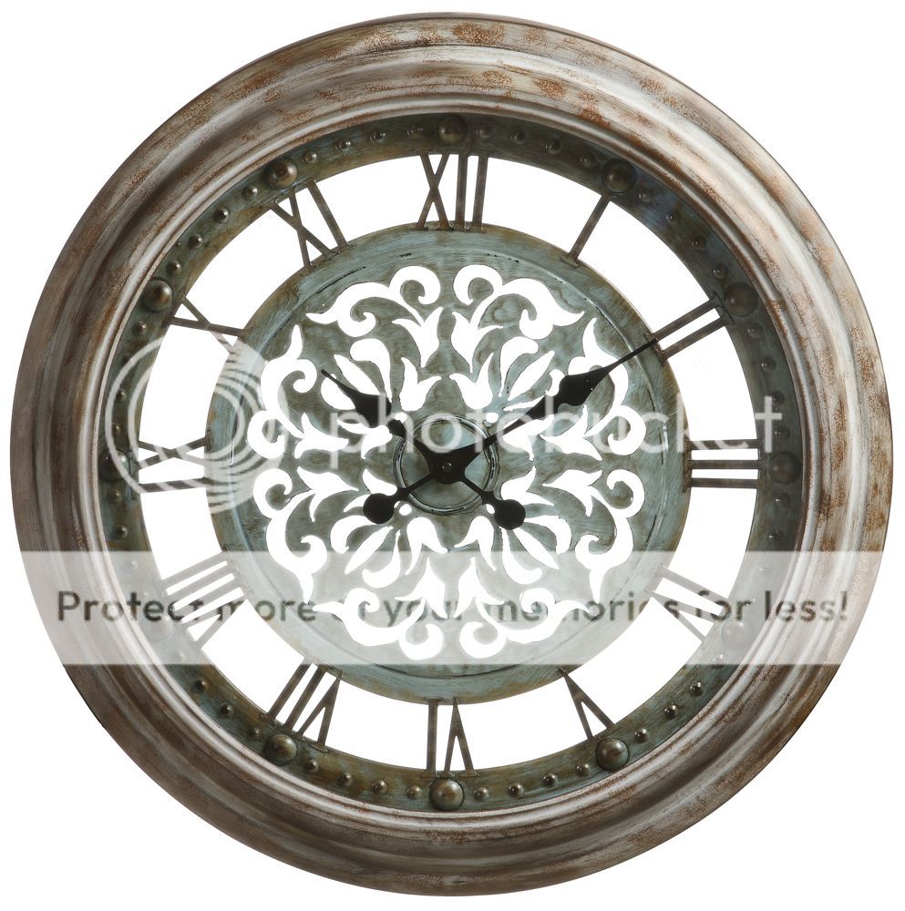 26 Large Round Wall Hanging Clock, Oversized Metal Frame  