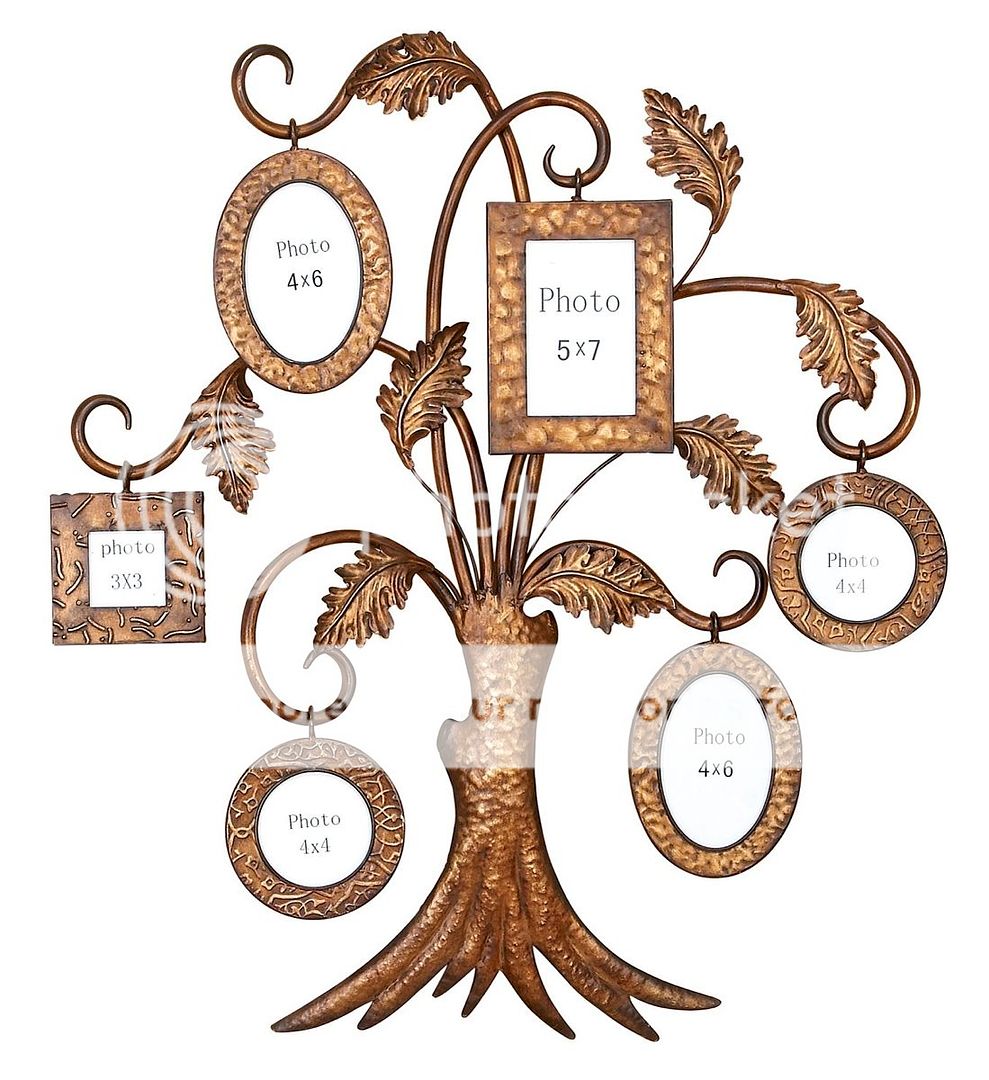 Metal Family Tree Frame Photo Display Wall Hanging Copper Color Art Decor Plaque