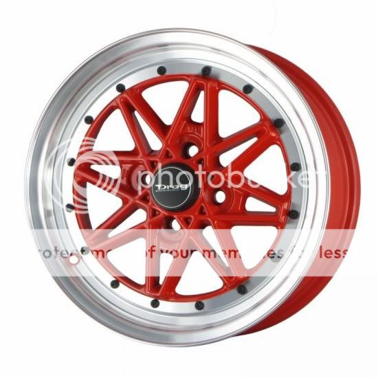 Drag DR20 15 ET10 4x100 Red Polished Rim Alloys Z1296