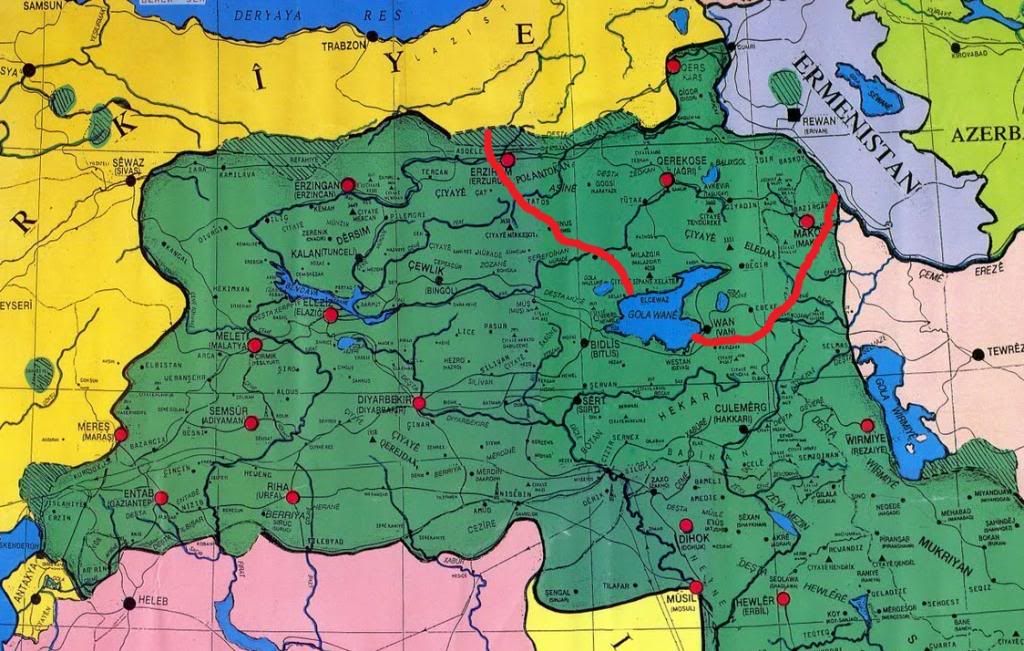 Kurdistan Armenia Map